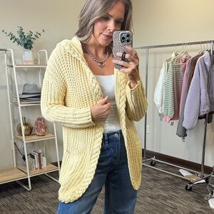 NWT Cozy Yellow Knit Sweater Cardigan